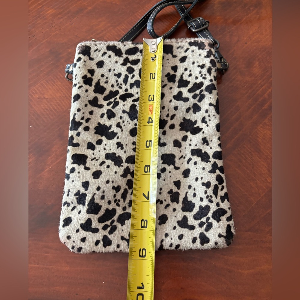 Myra Bags Leather & Cotton Crossbody Purse small Coastal Western - Picture 8 of 9